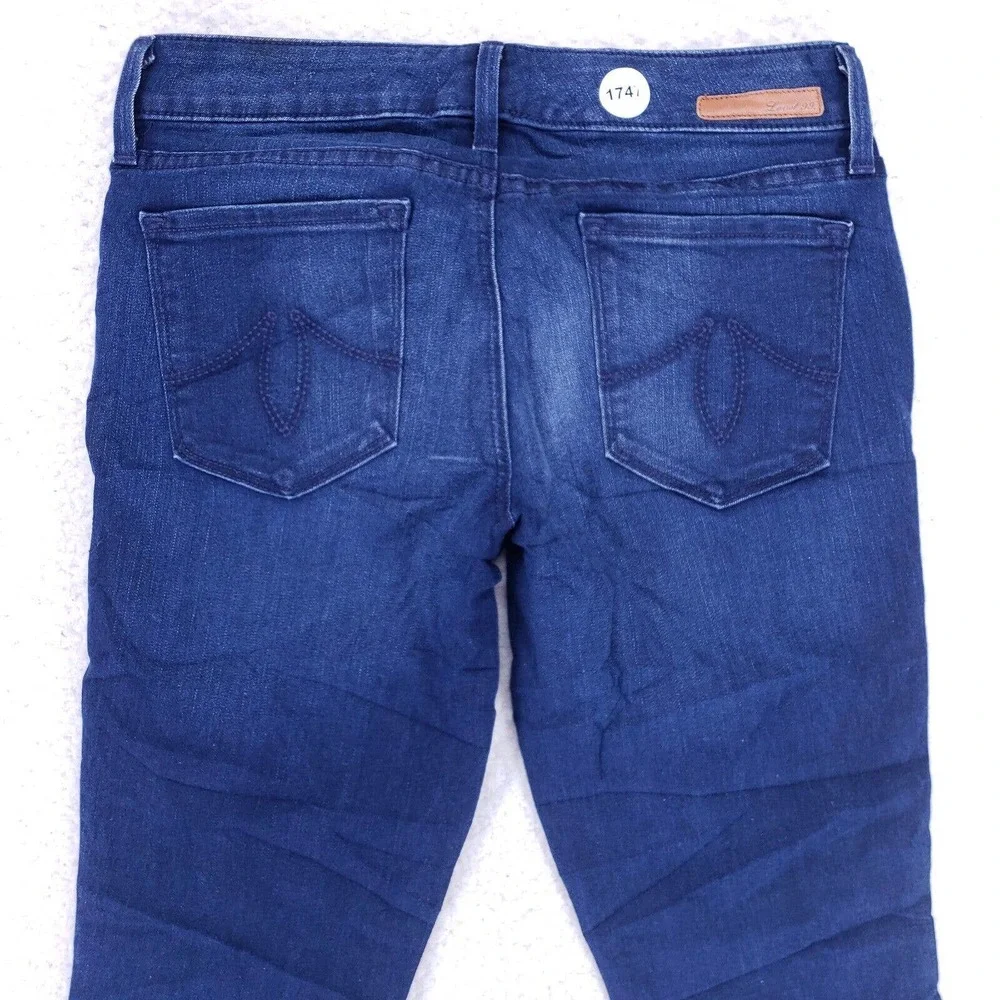 Level 99 Anthropologie Jeans Denim Cotton Womens SZ 27 Blue Straight Stretch VTG